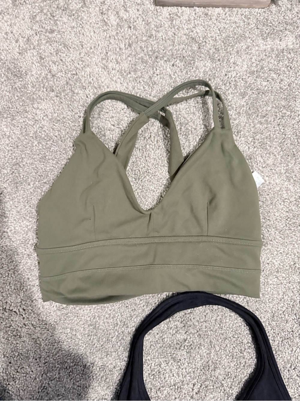 Olive Green Cross-Back Bralette - Women's Intimates
